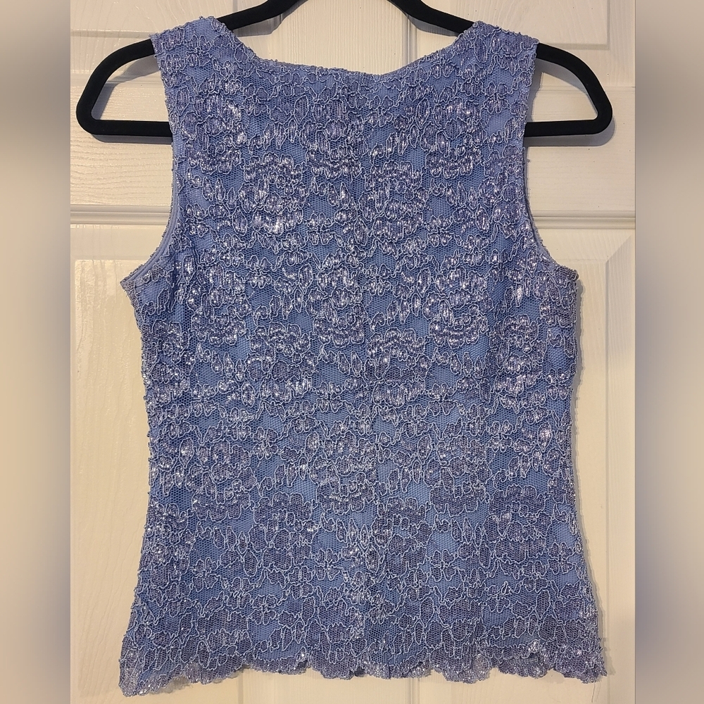 J.R. Nites by Caliendo Scalloped Light Purple/Blue Sleeveless Top Size 10